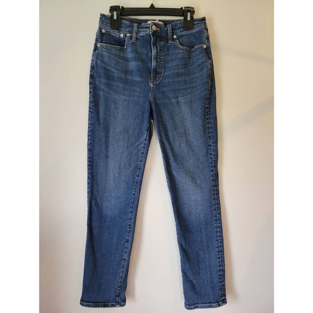 Madewell The Perfect Vintage Jean 28 Medium Wash High Rise Straight Stretch Deni